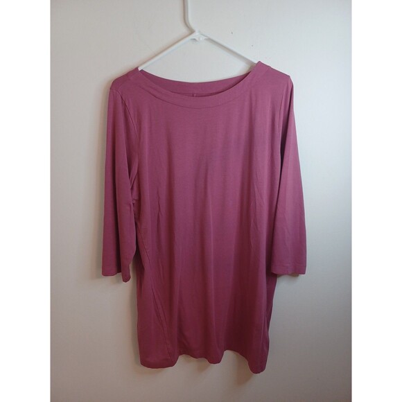 J. Jill Luxe Supima Cotton Pullover Tunic Top Large Pink Lagenlook Minimalist - Picture 1 of 8